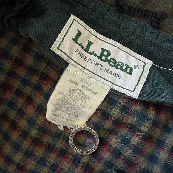 Vintage 90s L.L. Bean Forest Green Barn Chore Coat (Men's M, fits Women's Large) - Picture 2 of 3